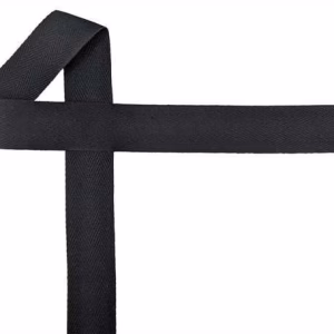 38mm black cotton C1 binded webbing