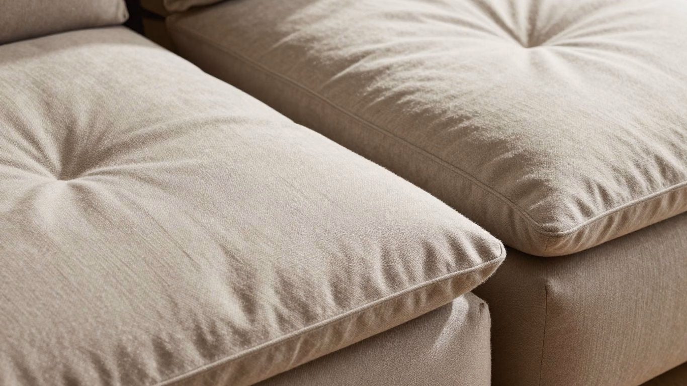 Thick patio cushion next to a thin one