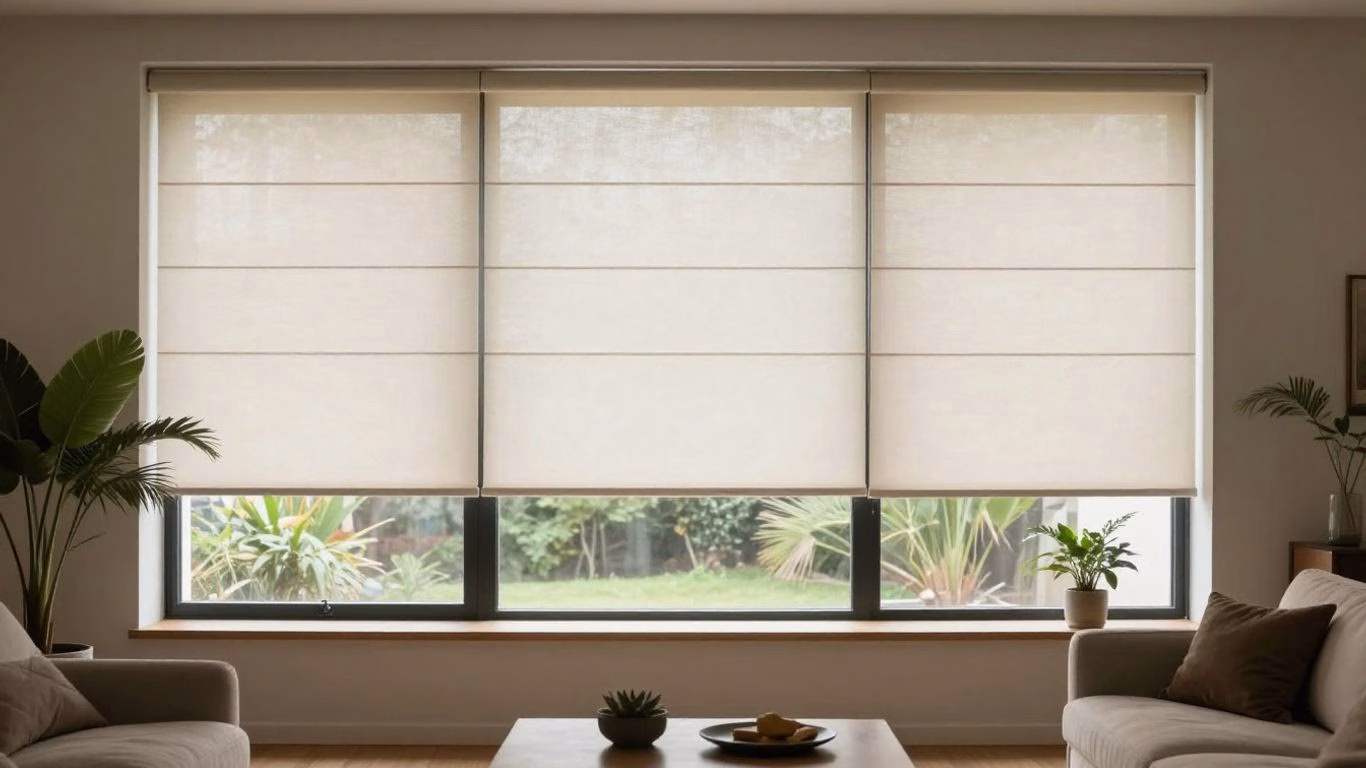 Custom canvas blinds in a bright South African home