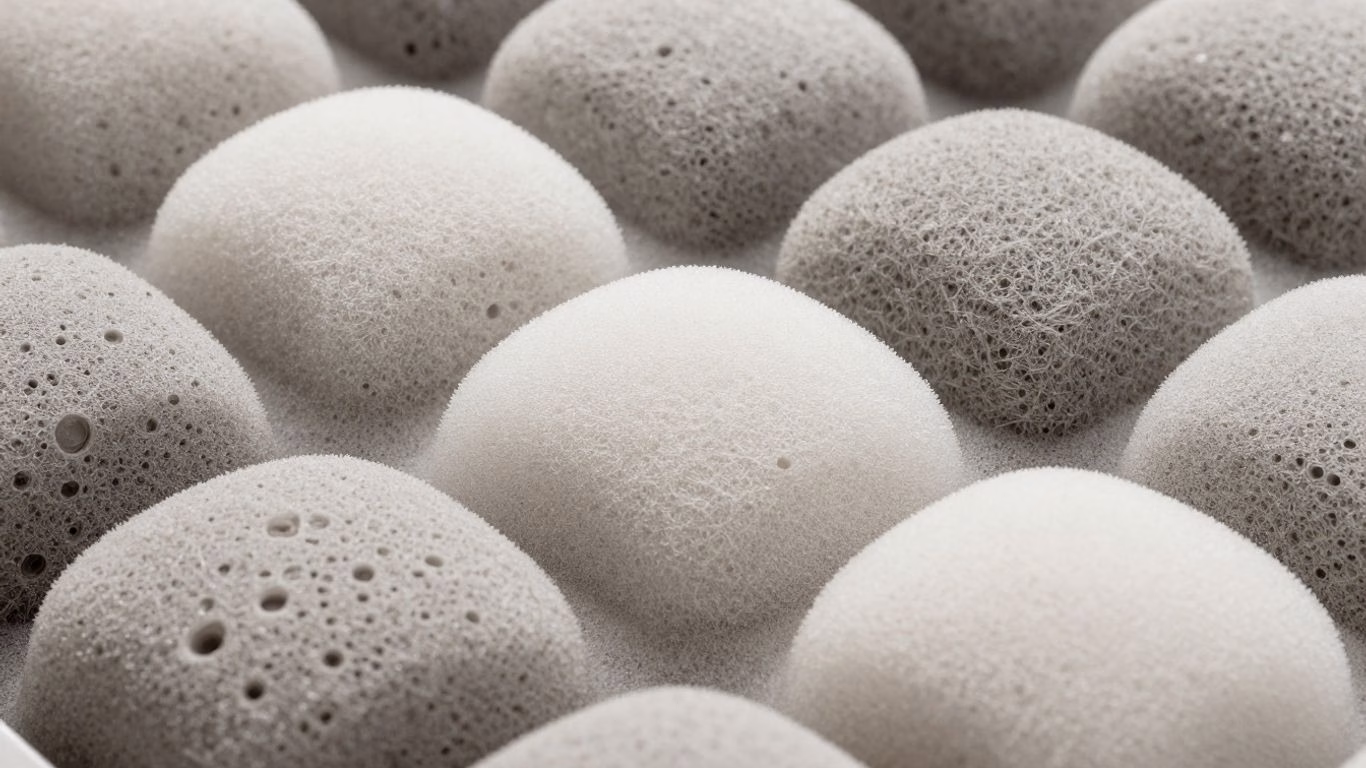 Outdoor patio cushion foam materials close-up