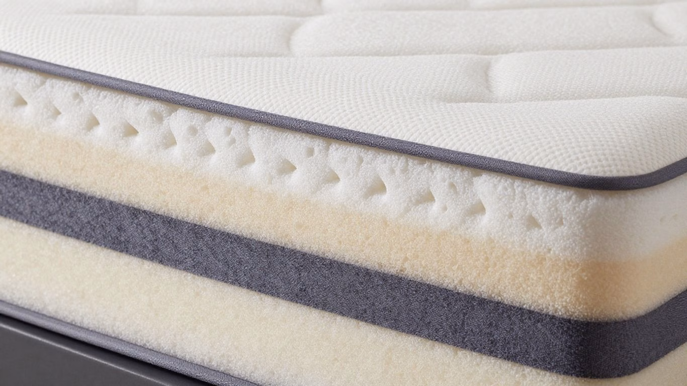 Mattress foam layers close-up
